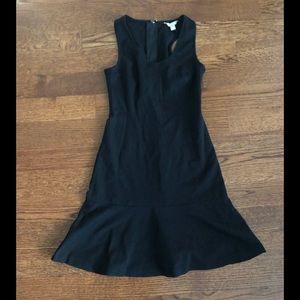 Banana Republic Black Ponte Flounce Dress Sz 0